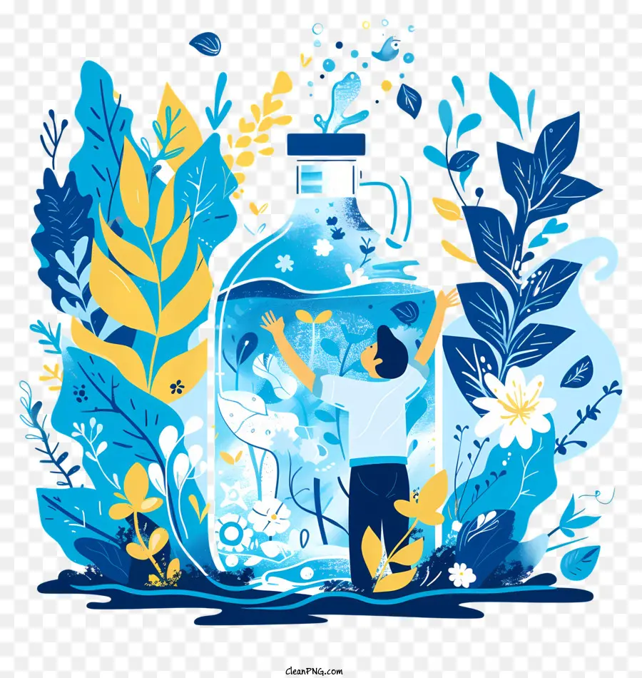 Dia Mundial Da água，Vaso Azul Grande PNG