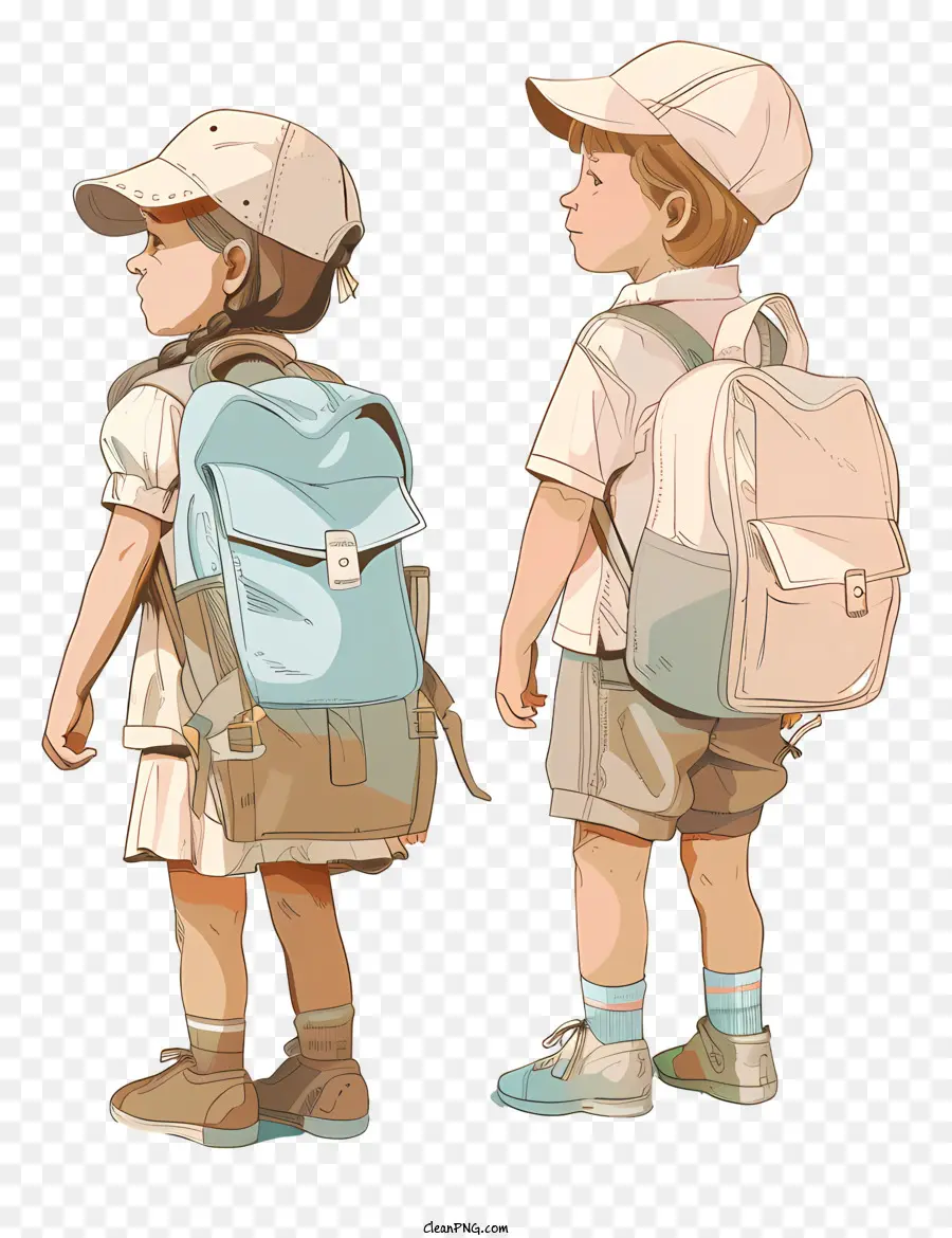 Alunos Com Mochila，Filhos PNG