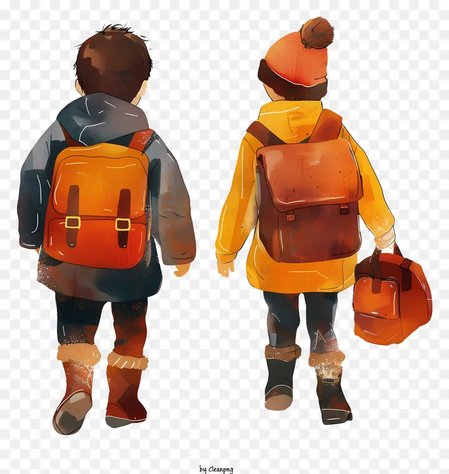 Alunos Com Mochila，Filhos PNG