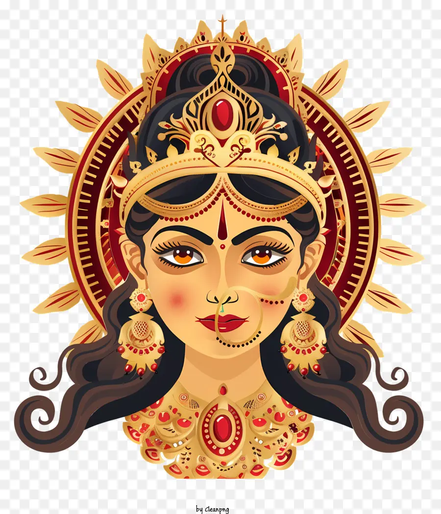 Durga Maa，Ilustração Da Deusa PNG