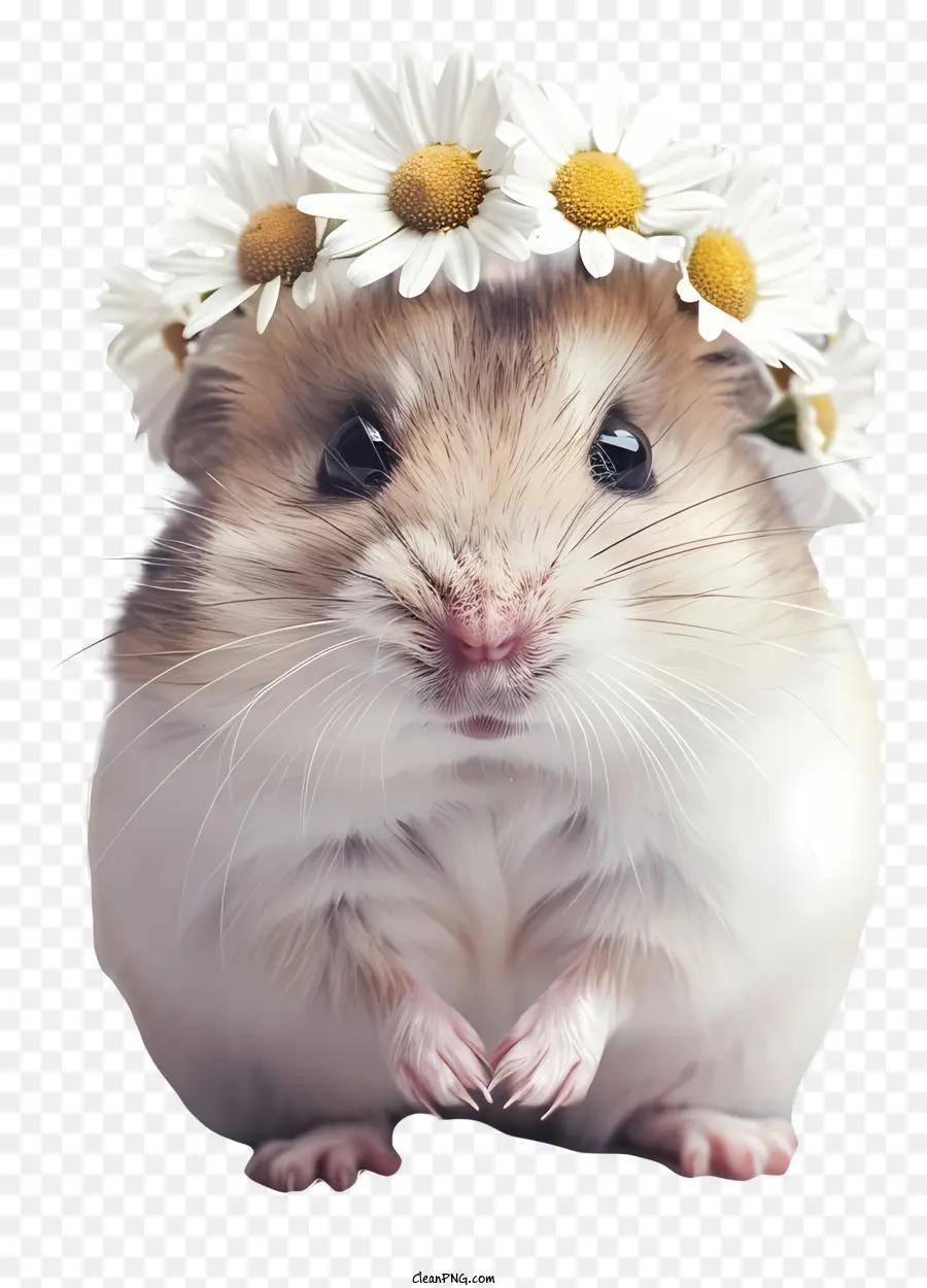 Hamster，Daisy Wreath PNG