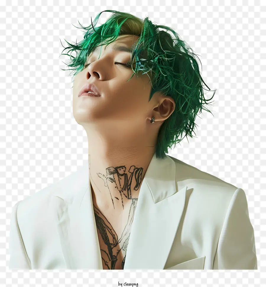 Gdragon，Cabelo Verde PNG