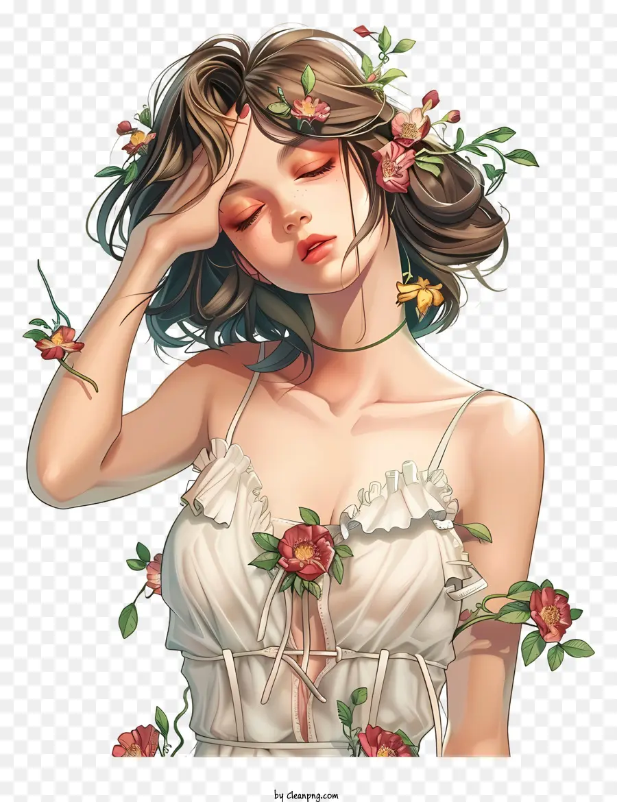 Hora Da Primavera，Menina PNG