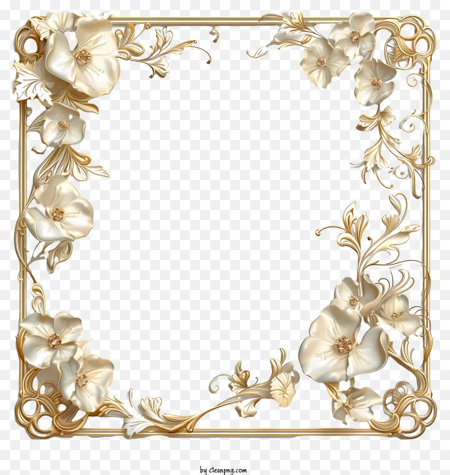 Moldura Do Casamento，Folhas De Ouro PNG