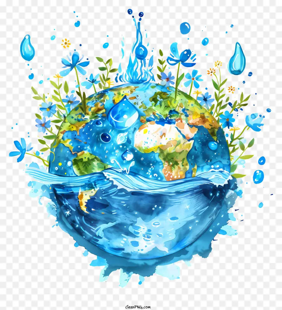 Dia Mundial Da água，Gotas De água PNG