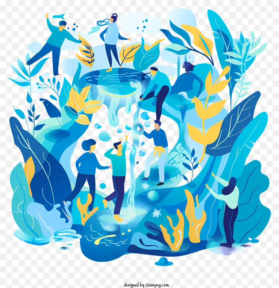 Dia Mundial Da água，Grupo De Pessoas PNG