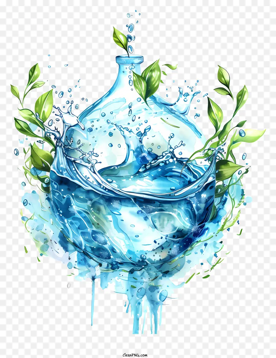 Dia Mundial Da água，Garrafa De Vidro PNG