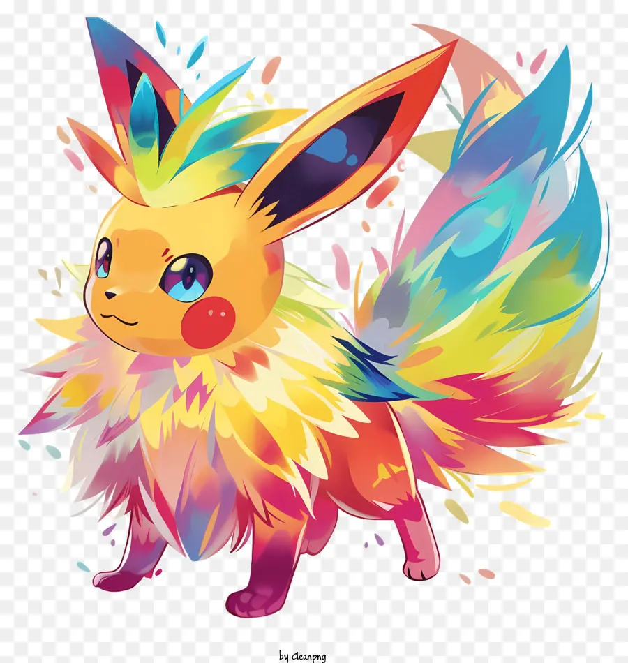 Pokémon，Eevee Colorido PNG