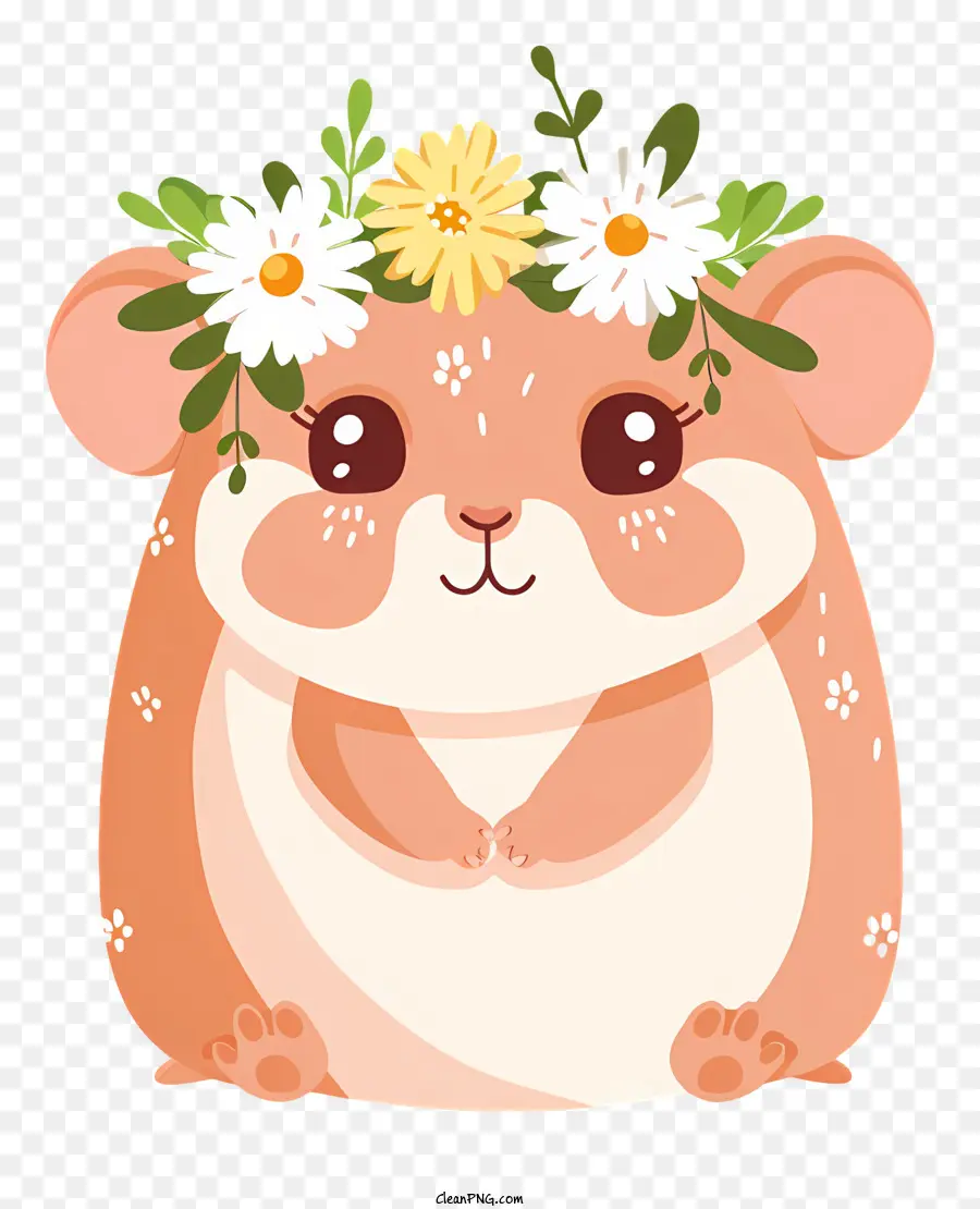 Hamster，Floral Coroa PNG