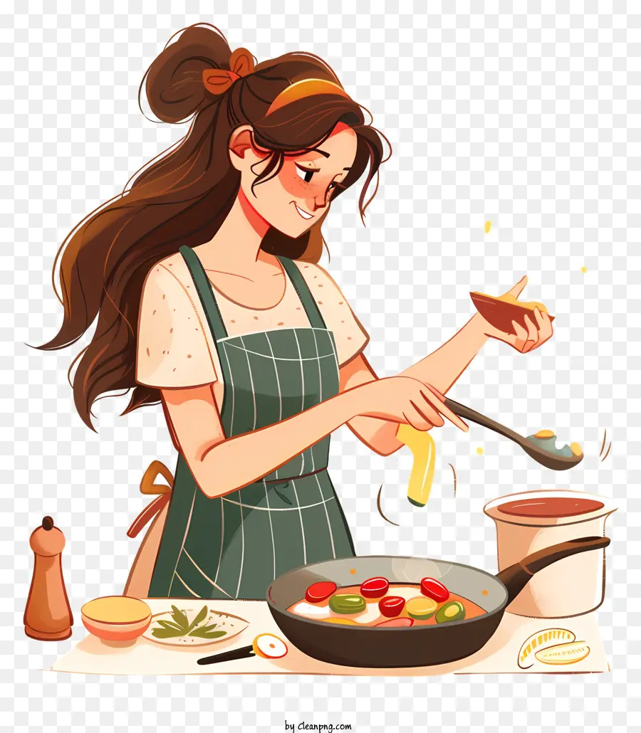 Cartoon Da Mulher De Cozinha，Cozinhar PNG