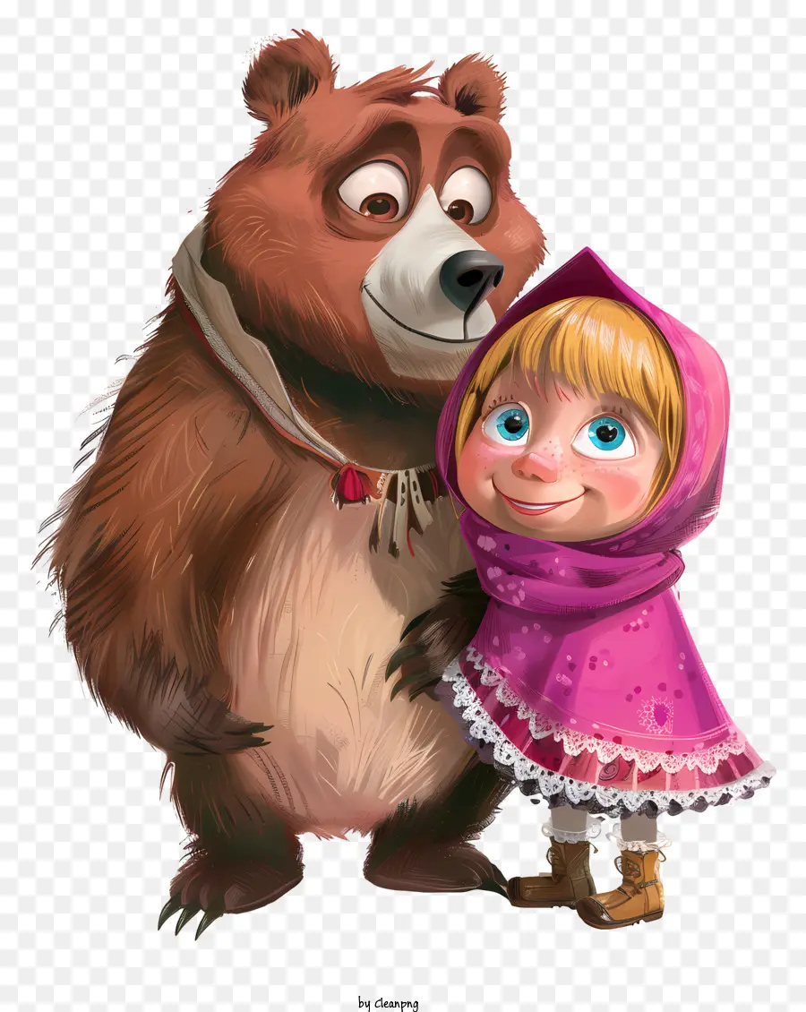Masha E O Urso，Menina Dos Desenhos Animados PNG