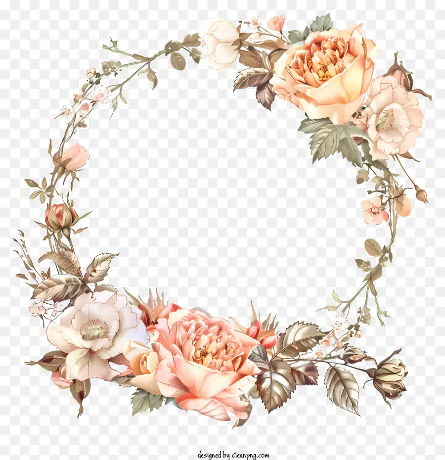 Moldura Do Casamento，Flor Coroa De Flores PNG