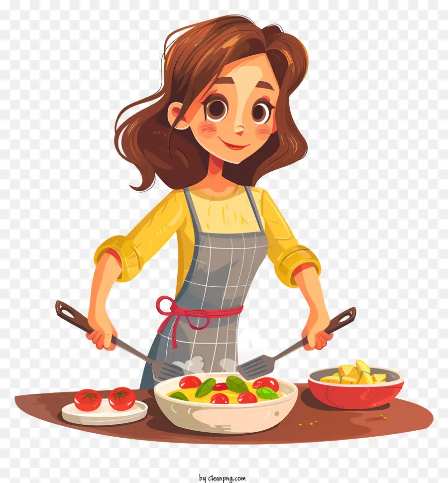 Cartoon Da Mulher De Cozinha，Cozinhar PNG