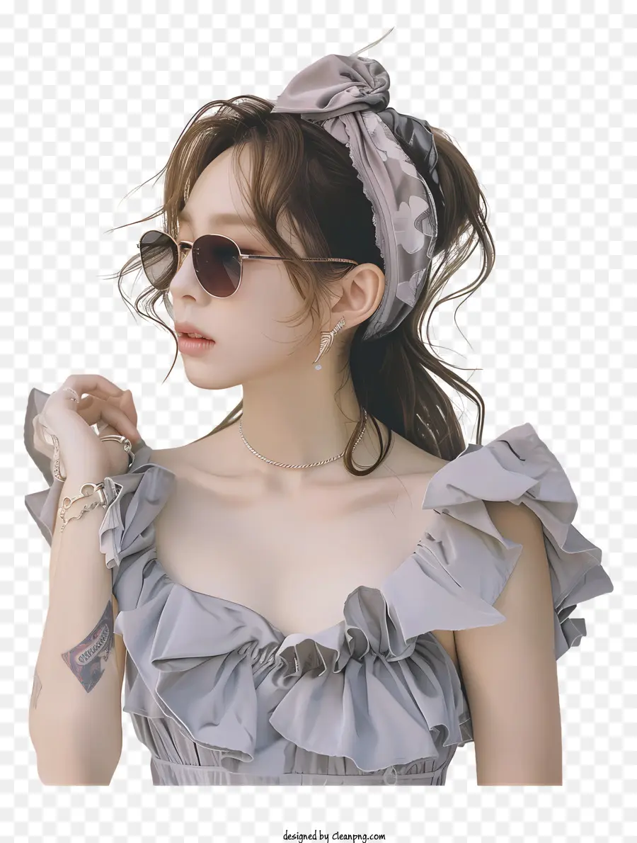 Taeyeon，Mulher Com óculos De Sol PNG