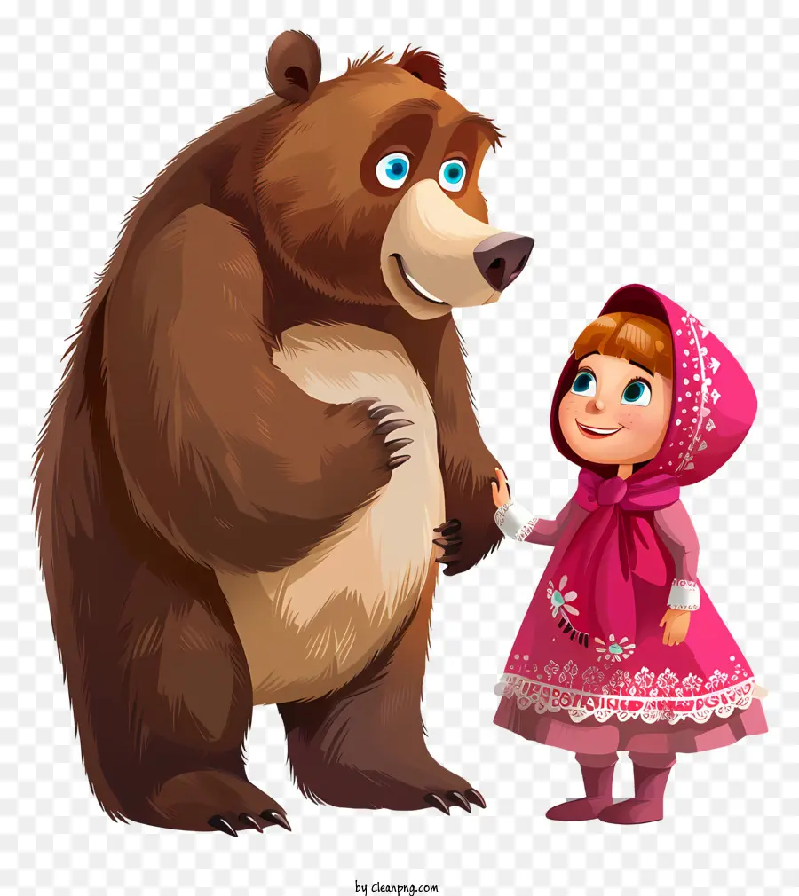 Masha E O Urso，Menina De Vestido Vermelho PNG