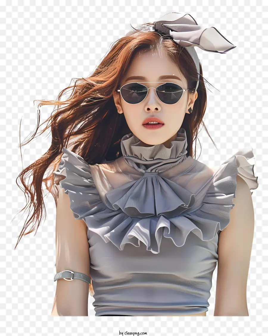 Hyomin，Blusa Cinza PNG