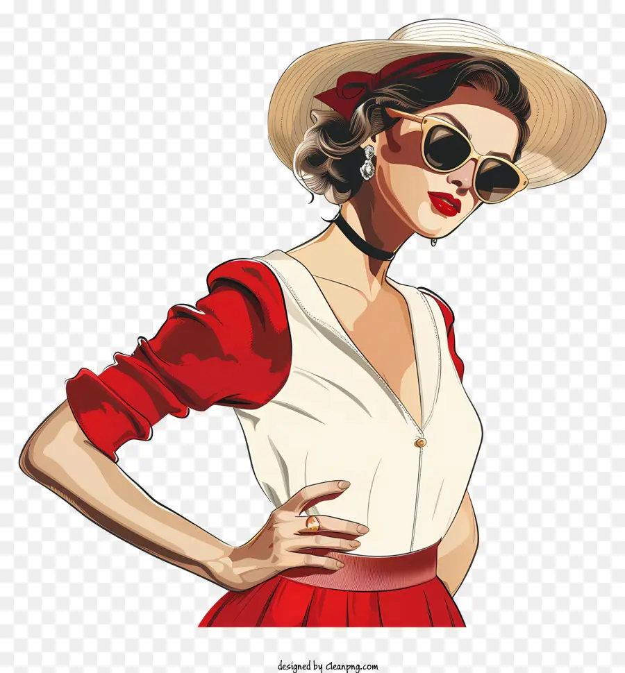 Moda Retro，Mulher PNG