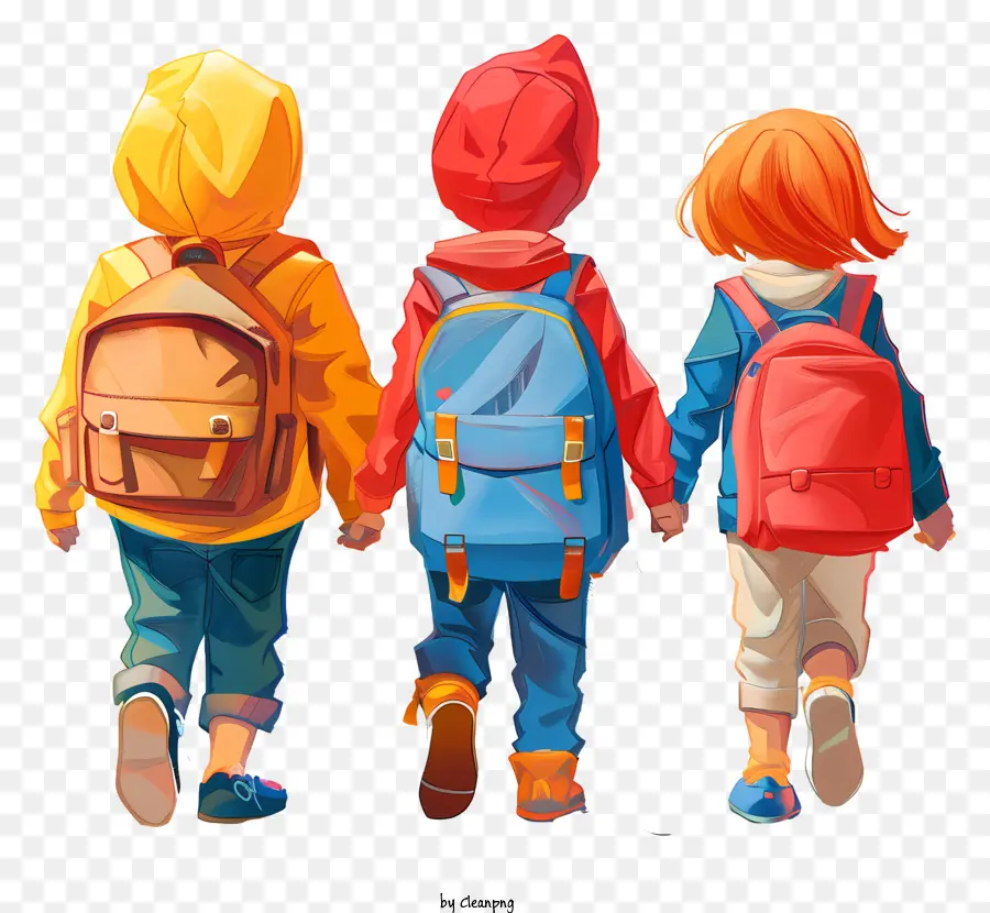 Alunos Com Mochila，Filhos PNG