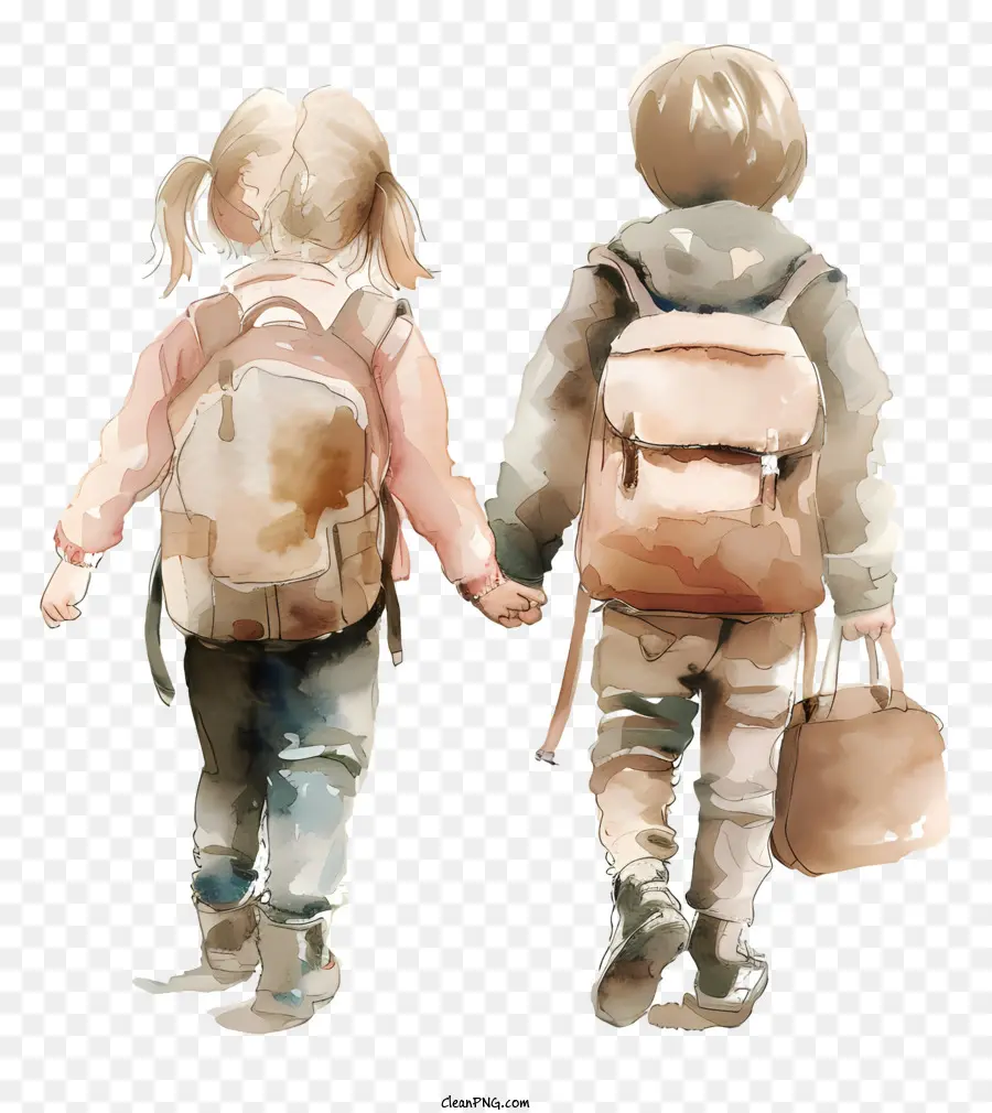 Alunos Com Mochila，Filhos PNG