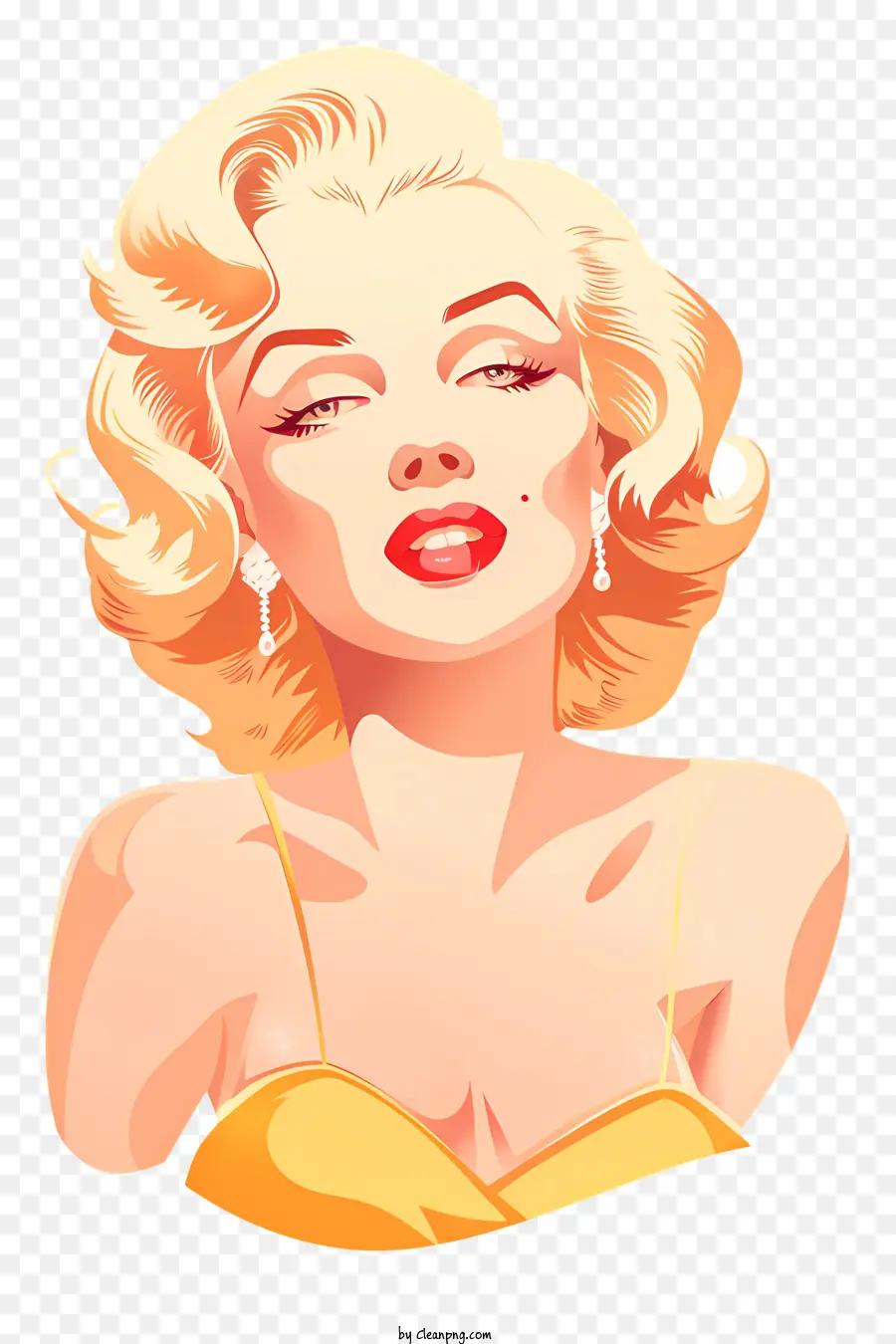 Marilyn Monroe，Vestido Amarelo PNG