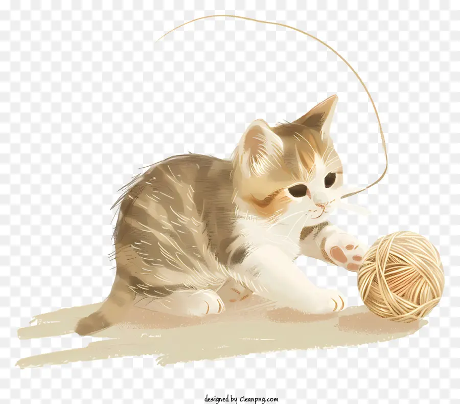 Bola De Fios De Gato，Gatinho PNG