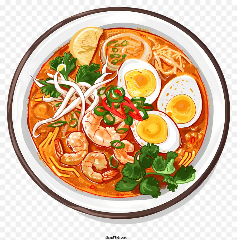 Penang Assam Laksa，Sopa De Macarrão PNG