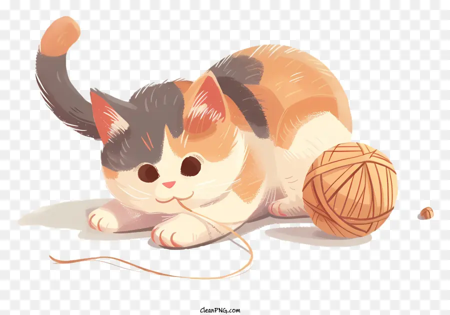 Gato Brincando Com Bola De Lã，Gato PNG