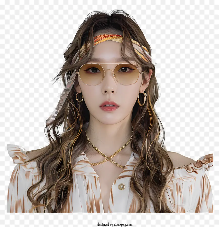 Taeyeon，Mulher Com óculos De Sol PNG