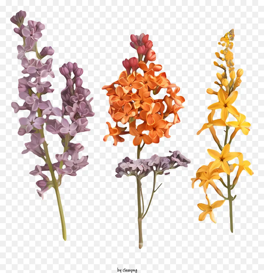 Flores Lilás，íris Roxas PNG