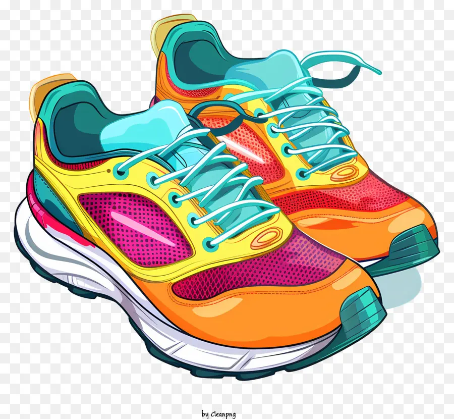 Running Shoes，Tênis Coloridos PNG