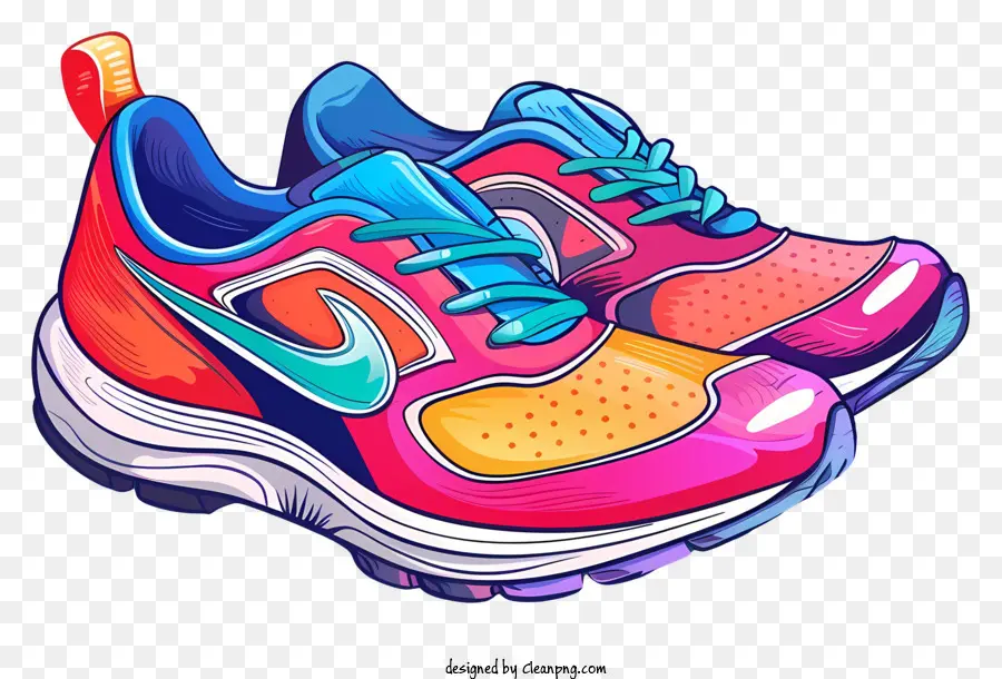 Running Shoes，Tênis De Corrida Neon PNG