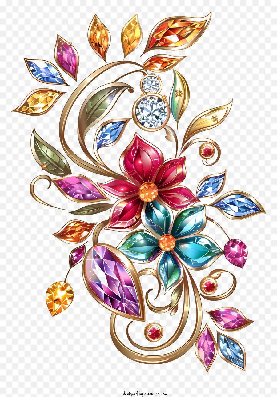 Jóia Dia，Design Floral PNG