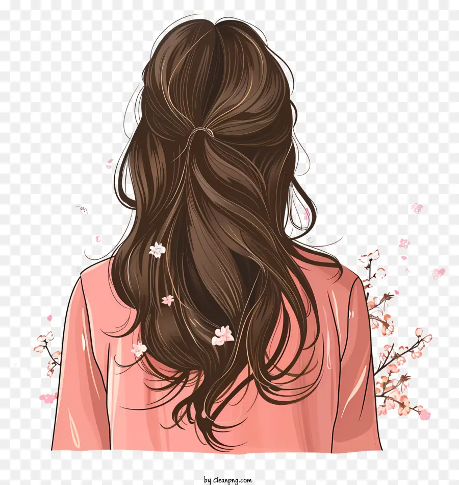 Backshot Da Garota Da Primavera，Penteado Da Primavera PNG