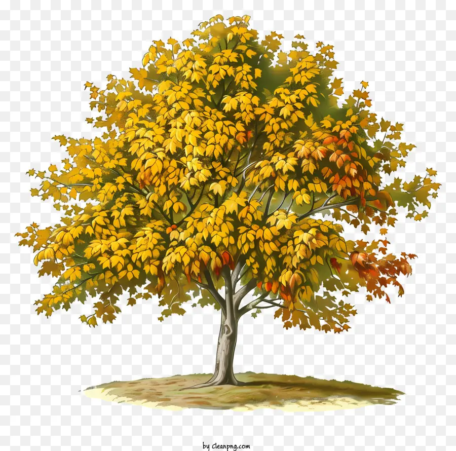 Árvore De Bordo Amarelo，Folhas Amarelas PNG