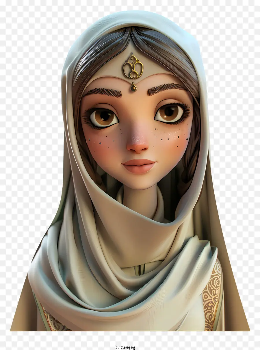 Mulher De Desenho Animado Com Véu，Vestido Islâmico Tradicional PNG