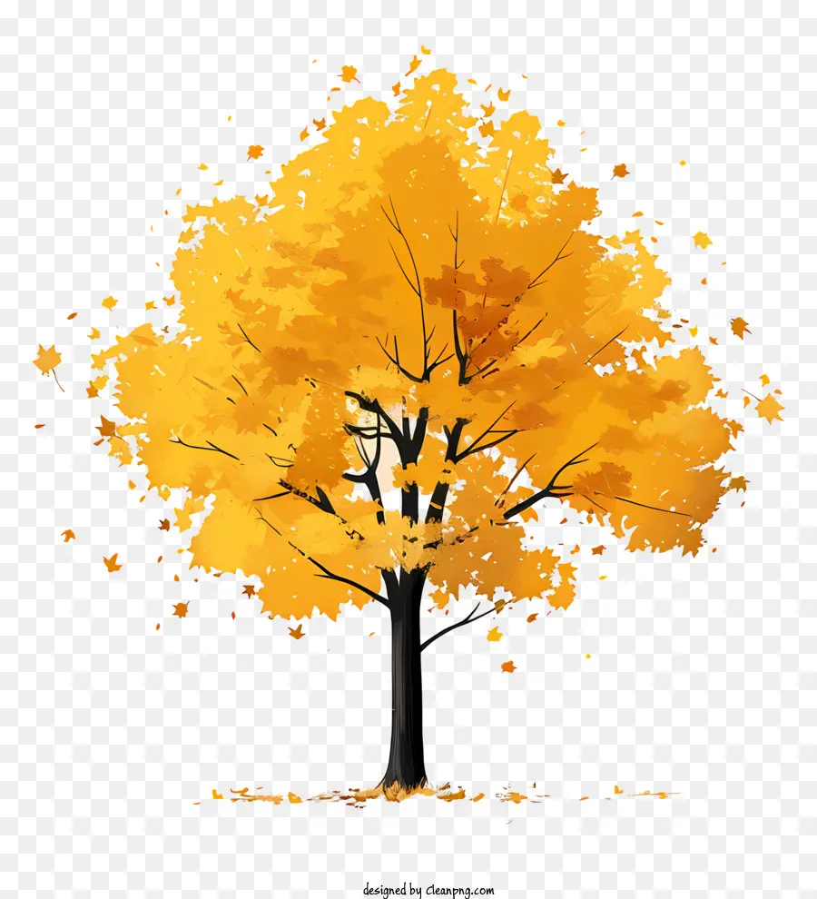 Árvore De Bordo Amarelo，Folhagem De Outono PNG