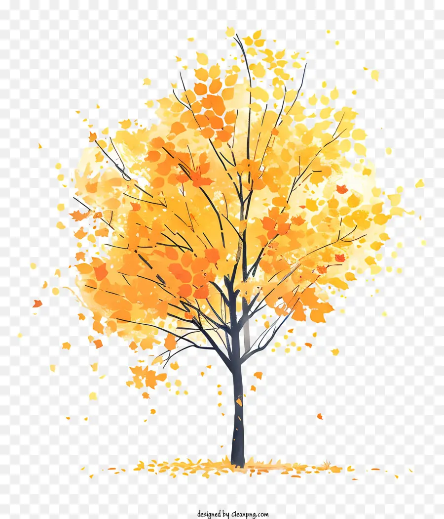 Árvore De Bordo Amarelo，Autumn Tree PNG