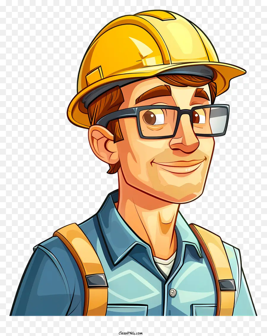 Cartoon Engenheiro，Local Da Construção PNG