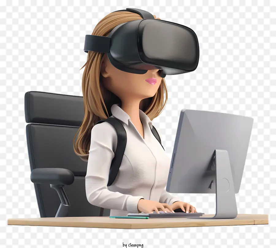 Usando Fone De Ouvido Vr，Mulher Com Fone De Ouvido Vr PNG