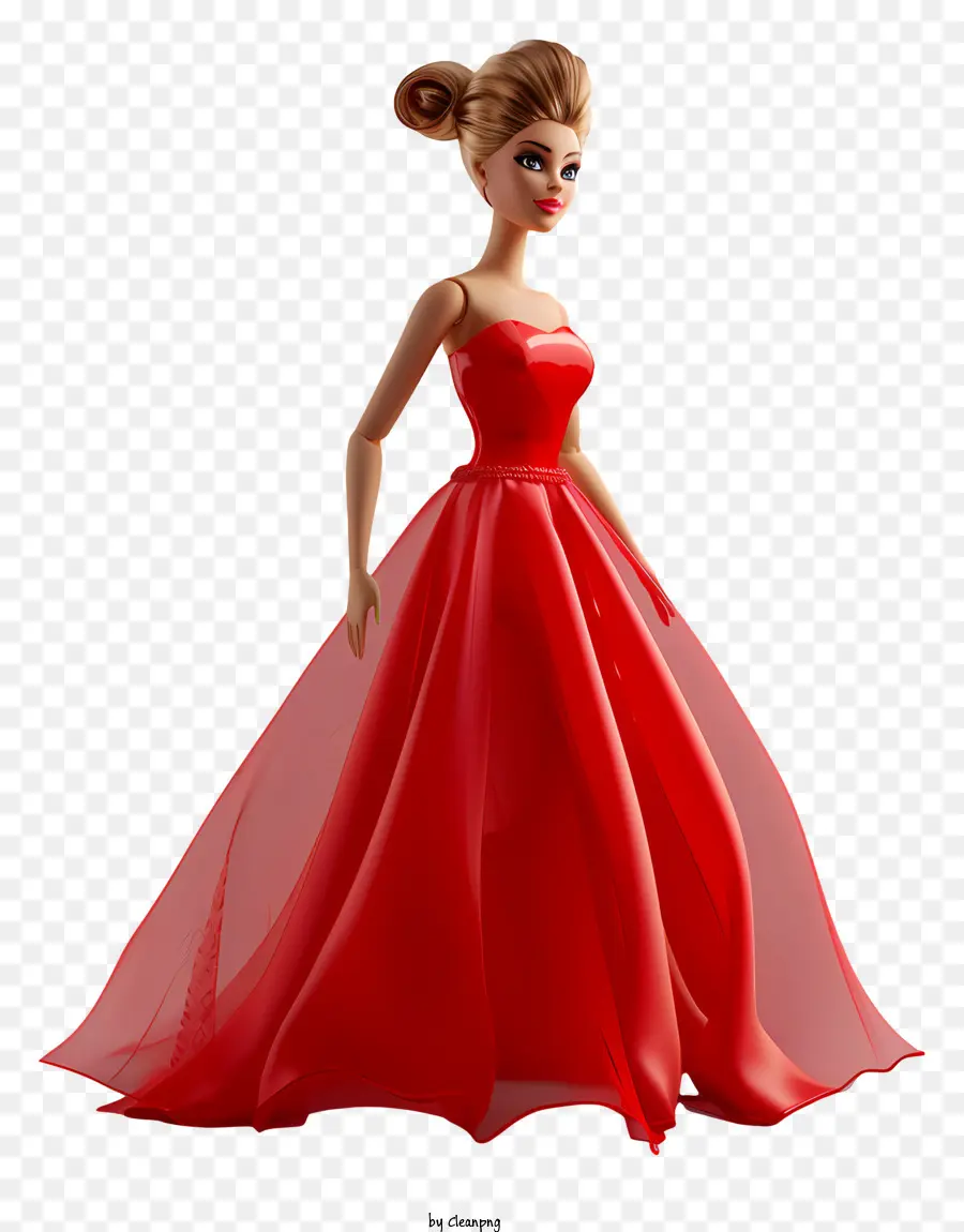Barbie，Vestido Vermelho PNG