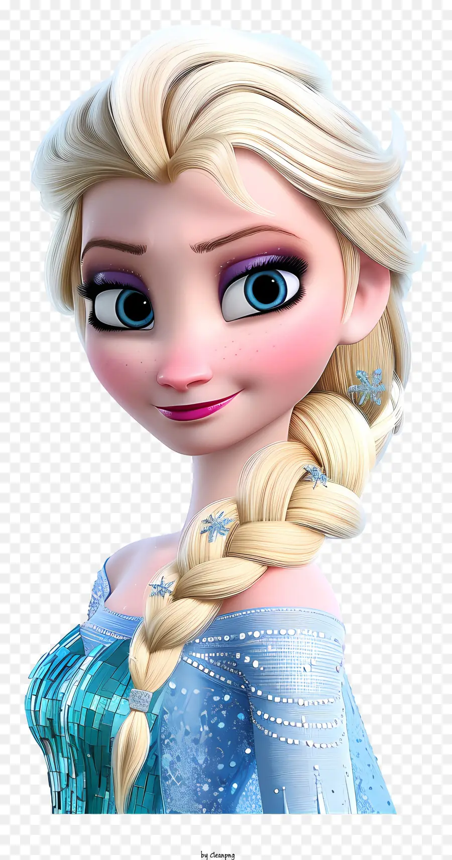 Princesa Congelada Elsa，Vestido Azul Elegante PNG