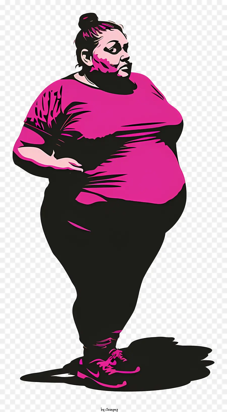 Desenho à Obesidade Do Desenho Animado，Mulher PNG