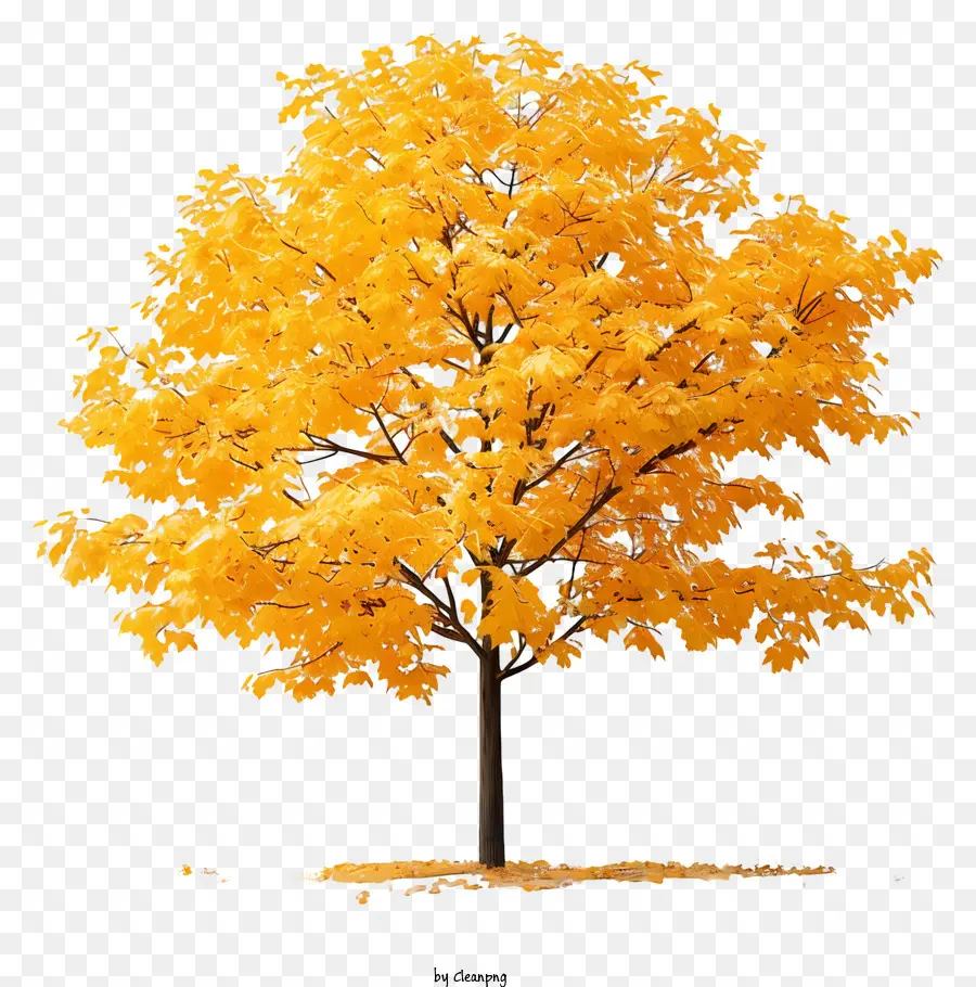Árvore De Bordo Amarelo，árvore Dourada Sob Luz Solar PNG
