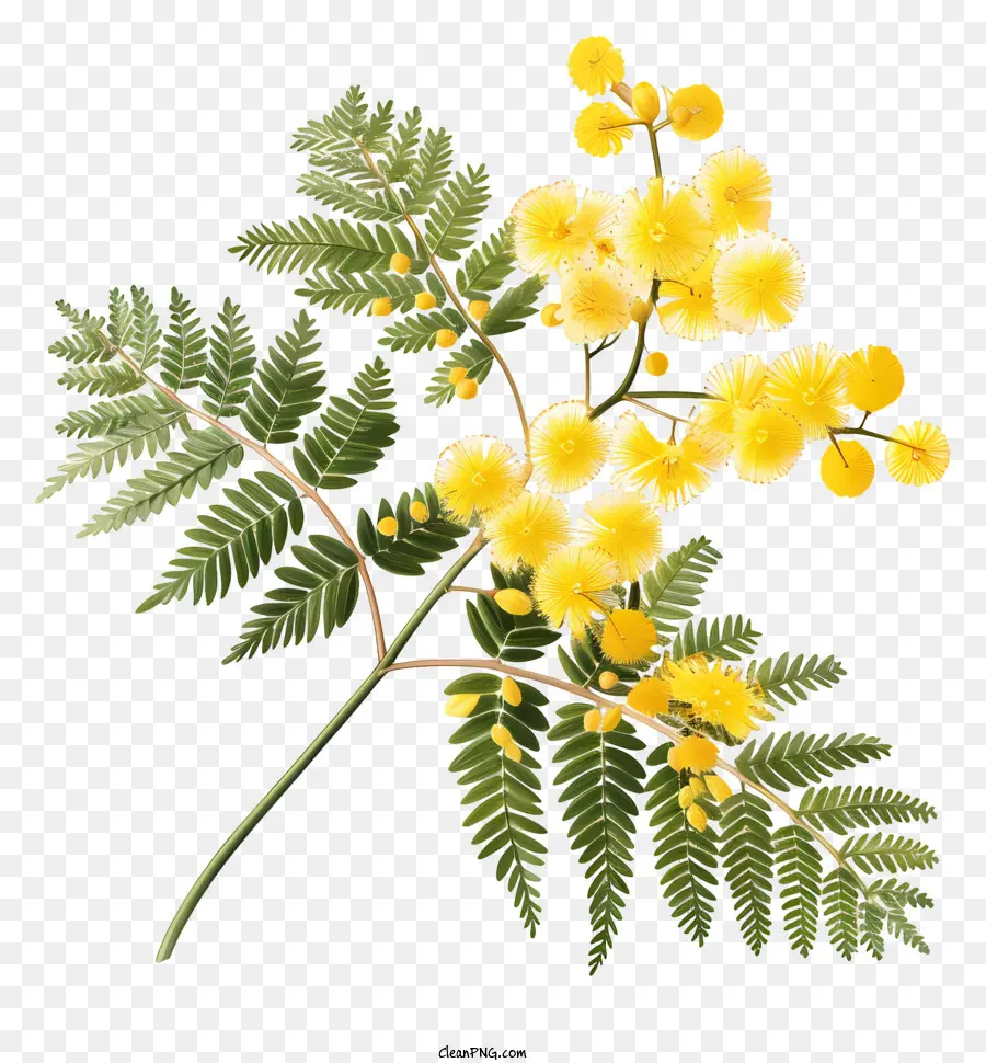 Mimosa Flowers，Mimosa Flor PNG