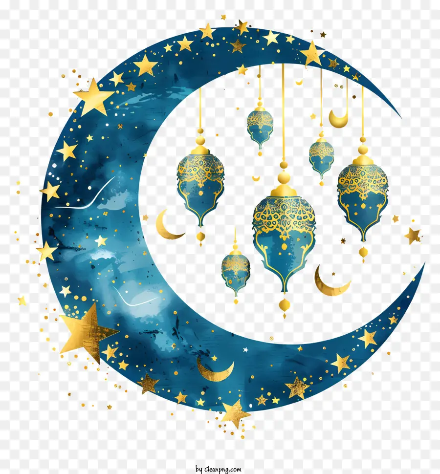 O Ramadã，Lua Crescente PNG