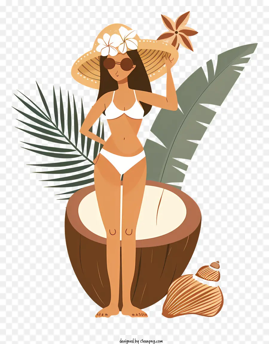 Verão De Coco，Mulher De Biquíni PNG