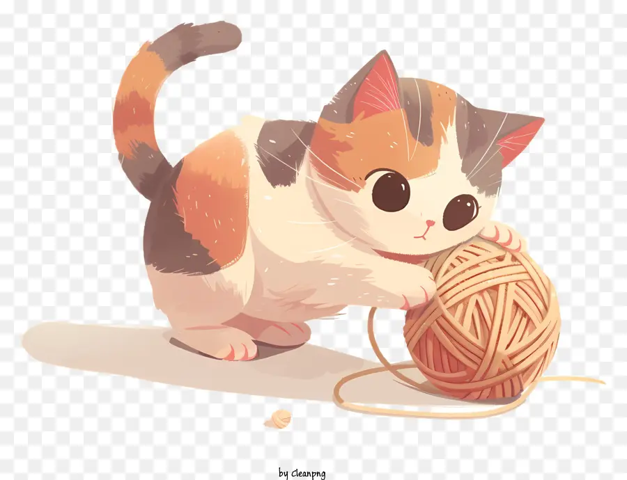 Bola De Fios De Gato，Gatinho PNG