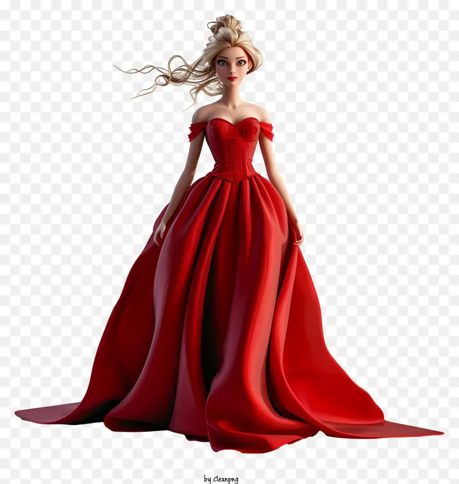 Barbie，Vestido Vermelho PNG