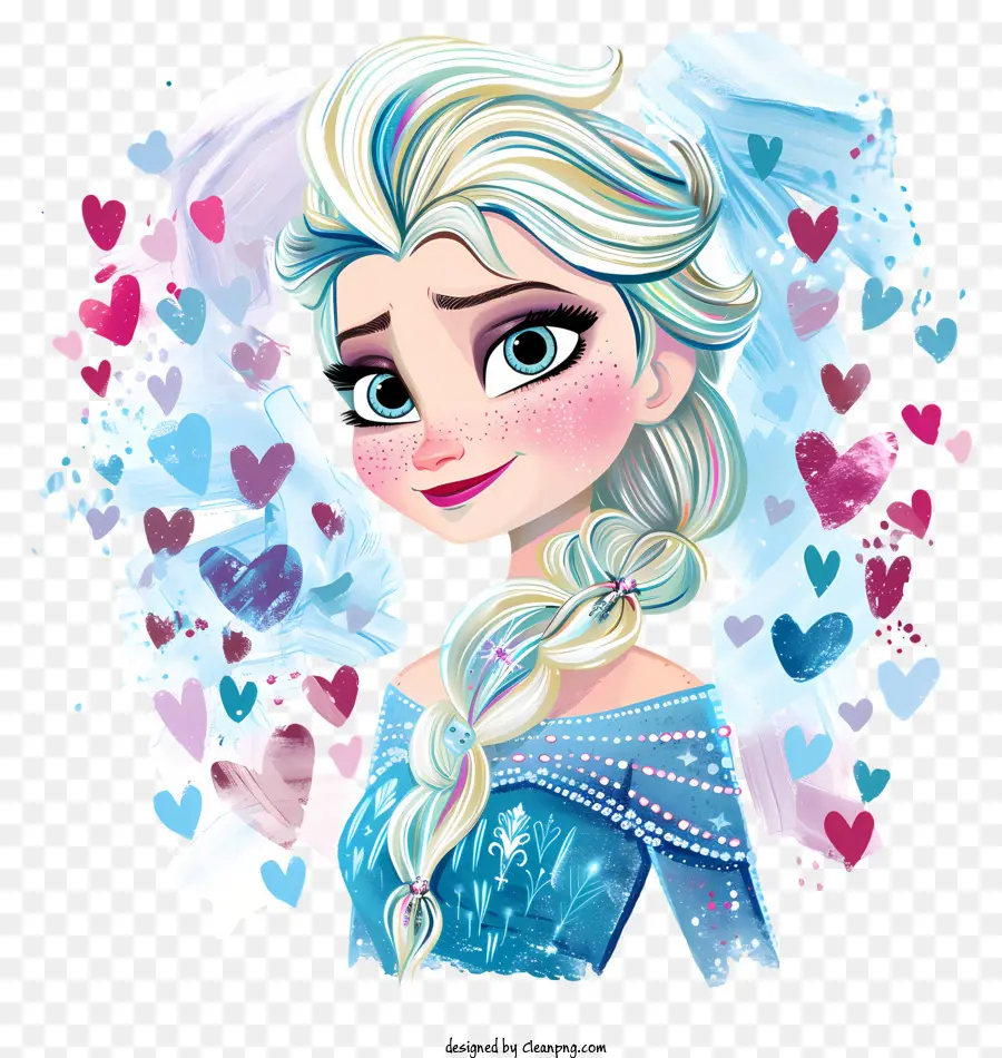 Princesa Congelada Elsa，Pintura Em Aquarela PNG
