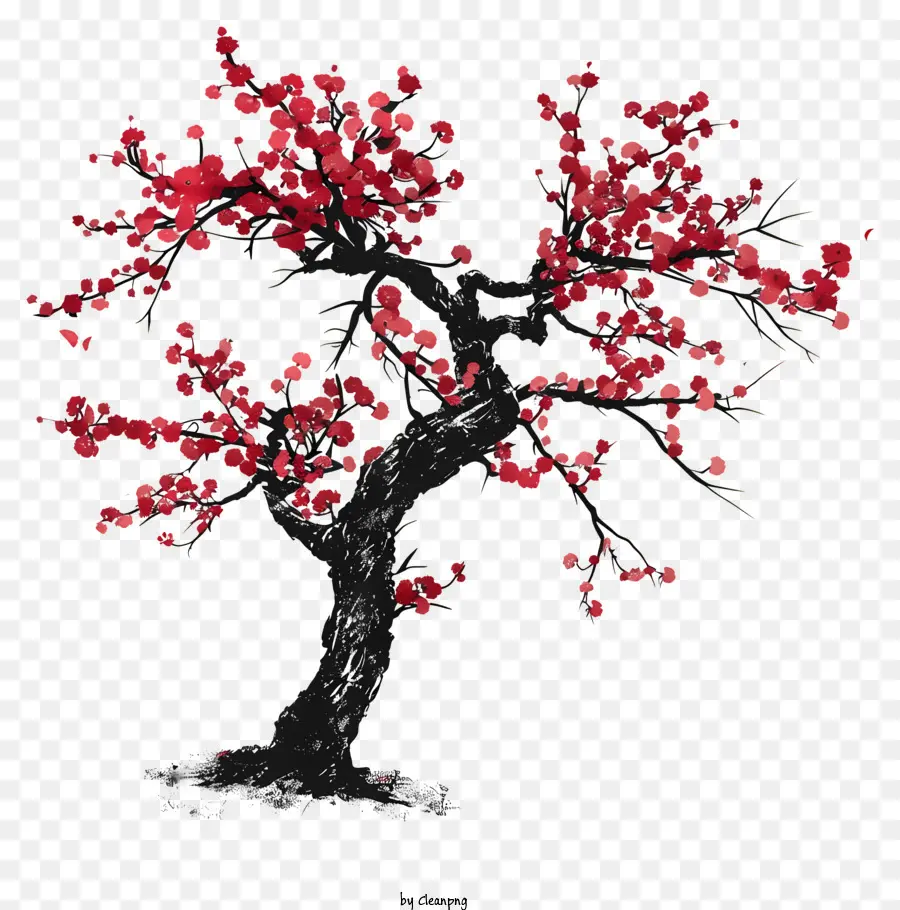 Flor De árvore，Árvore De Sakura Vermelha PNG